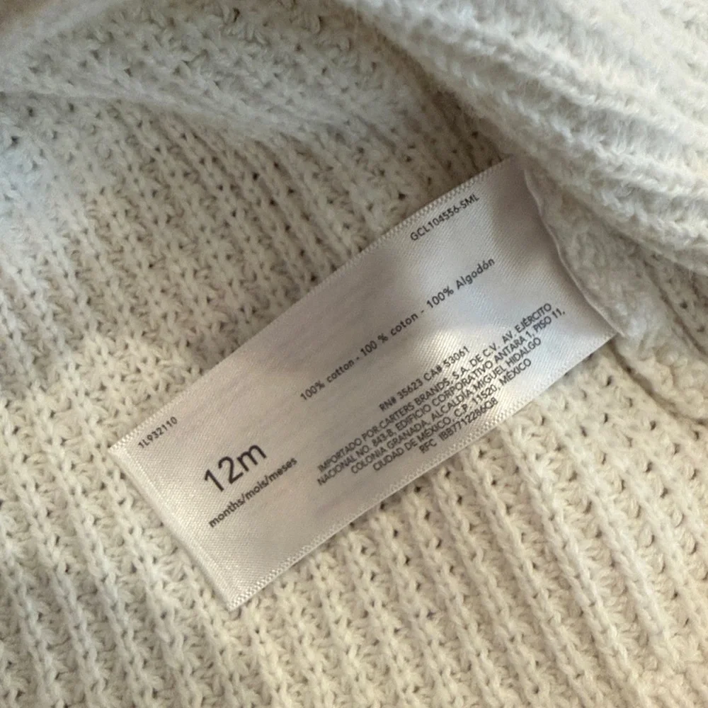 Carter's Grey and White Knit Hooded Cardigans Size 12 months GUC - Picture 6 of 6